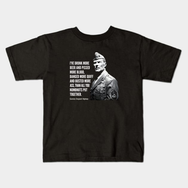 Mod.1 Heartbreak Ridge Gunnery Sergeant Kids T-Shirt by parashop